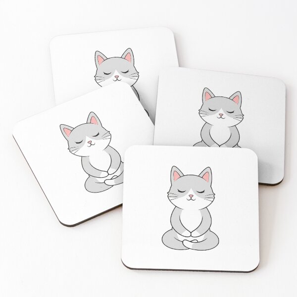 Item preview, Cute Meditating Cat Minimal Zen Yoga Illustration designed and sold by Osmose-Studio ⭐⭐⭐⭐⭐.