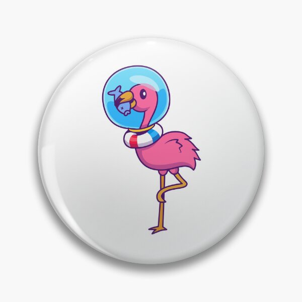 Item preview, Cute Space Flamingo Astronaut with Fish Cartoon designed and sold by Klashnekoff.