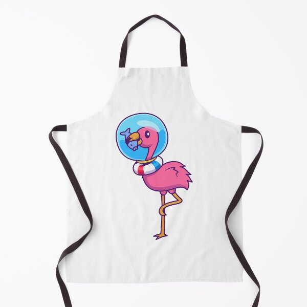 Item preview, Cute Space Flamingo Astronaut with Fish Cartoon designed and sold by Klashnekoff.