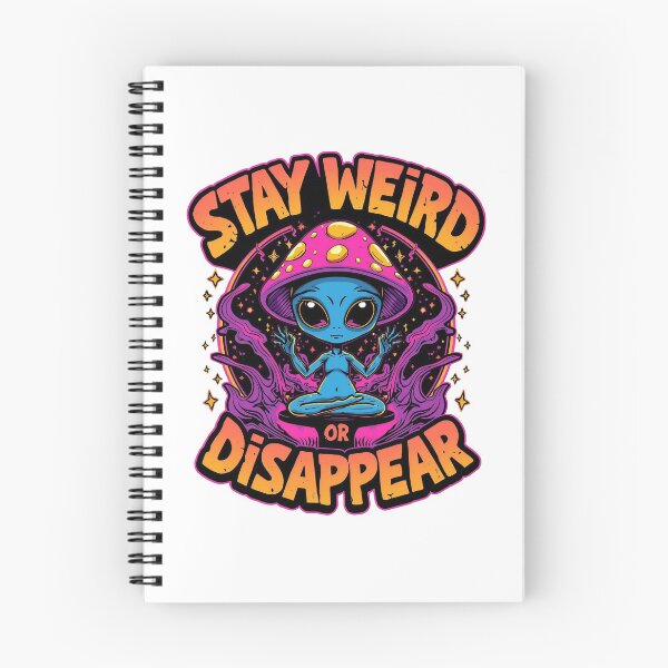Artikelvorschau, „Stay Weird Or Disappear“-Shirt, düster-ästhetisches Alien-T-Shirt, ausgefallene psychedelische Streetwear, Festival-Outfit entworfen und verkauft von JaiSoftStudio.