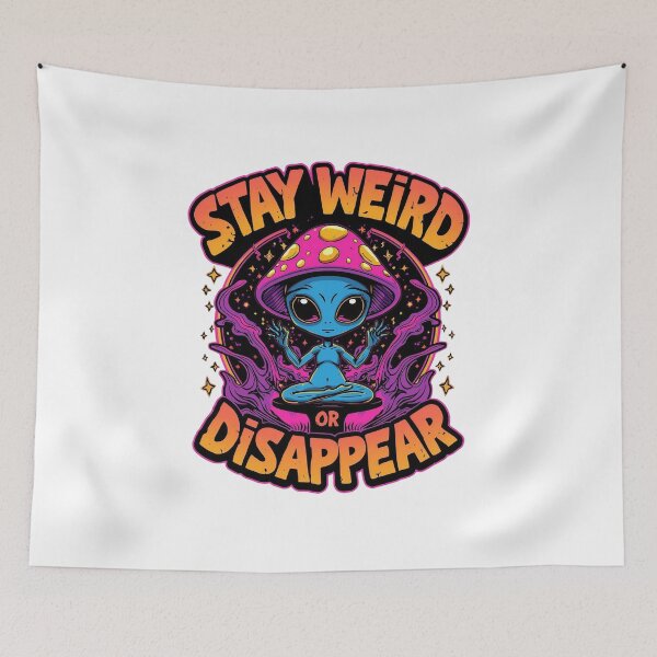 Item preview, Stay Weird Or Disappear Shirt, Dark Aesthetic Alien Tee, Edgy Psychedelic Streetwear, Festival Outfit designed and sold by JaiSoftStudio.