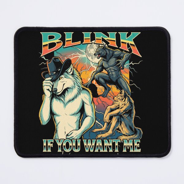 Item preview, Retro Cowboy Werewolf Blink If You Want Me Vintage Western Graphic designed and sold by Vermanartist.