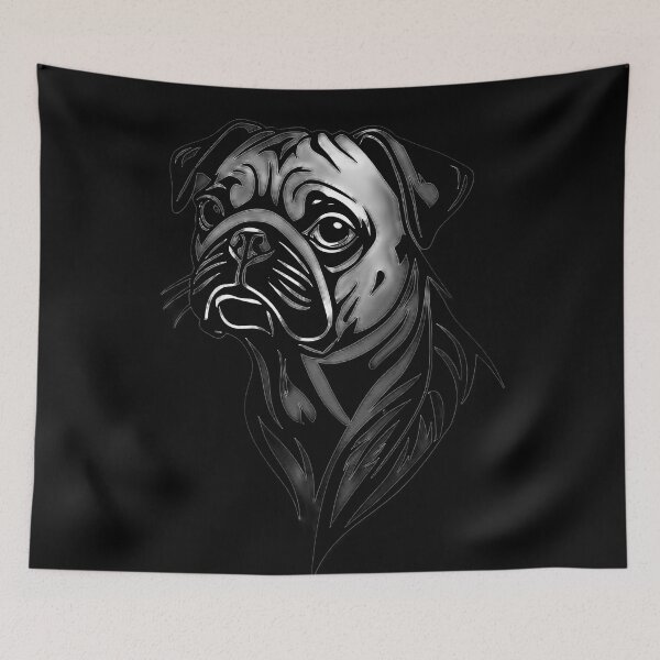 Item preview, Stylized Tribal Pug Dog Head designed and sold by UrbanPrts.