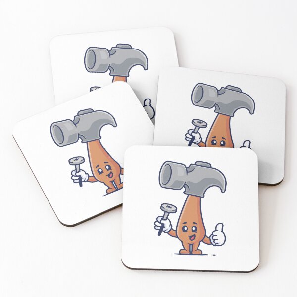 Item preview, Cute Cartoon Hammer Holding a Screw Handyman designed and sold by Klashnekoff.