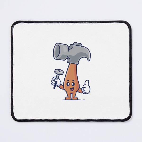 Item preview, Cute Cartoon Hammer Holding a Screw Handyman designed and sold by Klashnekoff.