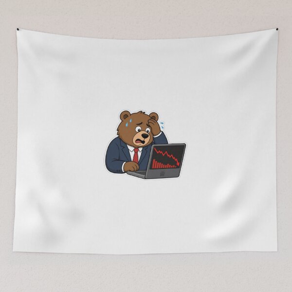 Item preview, Funny Bear Market Stock Trader - Stressed Grizzly designed and sold by Nawin19979shop.