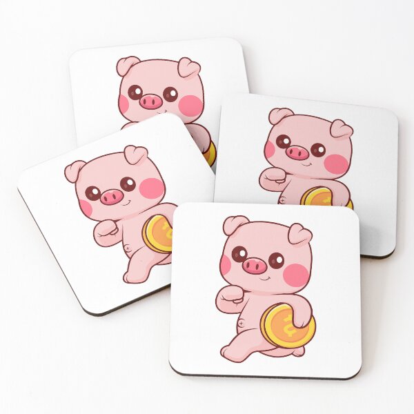 Item preview, Cute Piggy Holding Gold Coin Money Cartoon designed and sold by Klashnekoff.