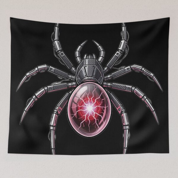 Item preview, Cyber-Weaver: Pink Plasma Arachnid designed and sold by BGM by AI.
