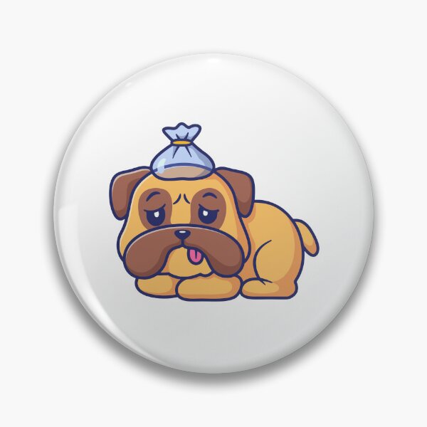 Item preview, Cute Sick Bulldog with Ice Pack Cartoon designed and sold by Klashnekoff.