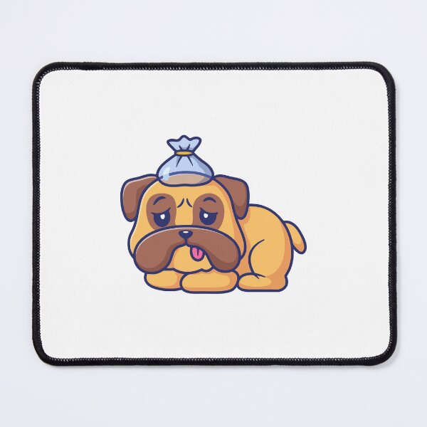 Item preview, Cute Sick Bulldog with Ice Pack Cartoon designed and sold by Klashnekoff.