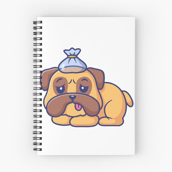 Item preview, Cute Sick Bulldog with Ice Pack Cartoon designed and sold by Klashnekoff.
