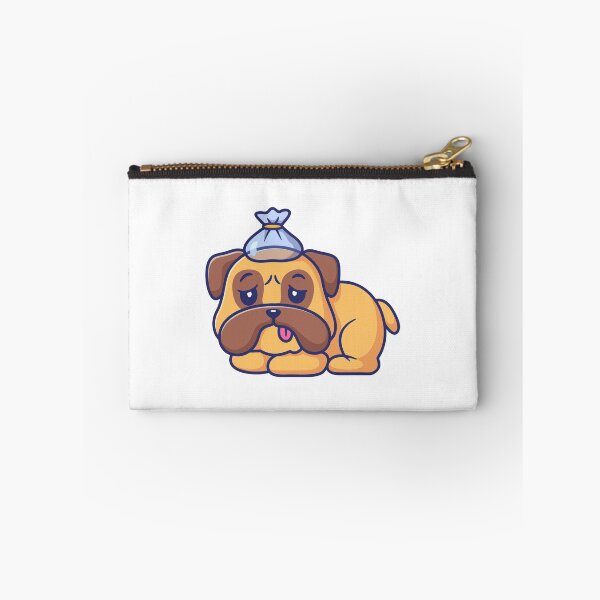 Item preview, Cute Sick Bulldog with Ice Pack Cartoon designed and sold by Klashnekoff.