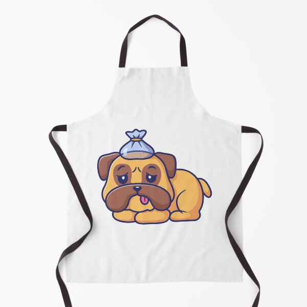 Item preview, Cute Sick Bulldog with Ice Pack Cartoon designed and sold by Klashnekoff.