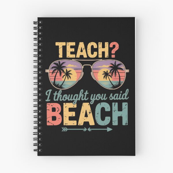 Item preview, Teach? I Thought You Said Beach – Funny Teacher Summer Retro  designed and sold by Zizo-DR44.
