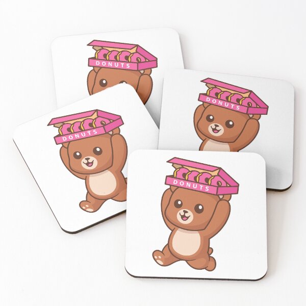 Item preview, Cute Teddy Bear Holding Donut Box Cartoon designed and sold by Klashnekoff.