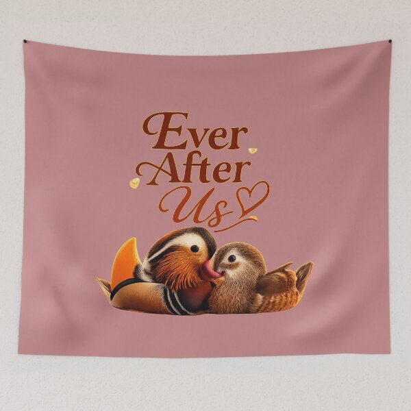 Item preview, Ever After Us, Romantic Mandarin Duck Love Aesthetic Design designed and sold by JagrDesigns.