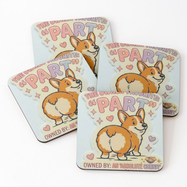 Item preview, Corgi Part Sticker - The Owner-Favorite, Funny Corgi Humor, Absolute Chunit, Dog Lover Gift, Pembroke Welsh Corgi Art, Wave Time designed and sold by Wave time.