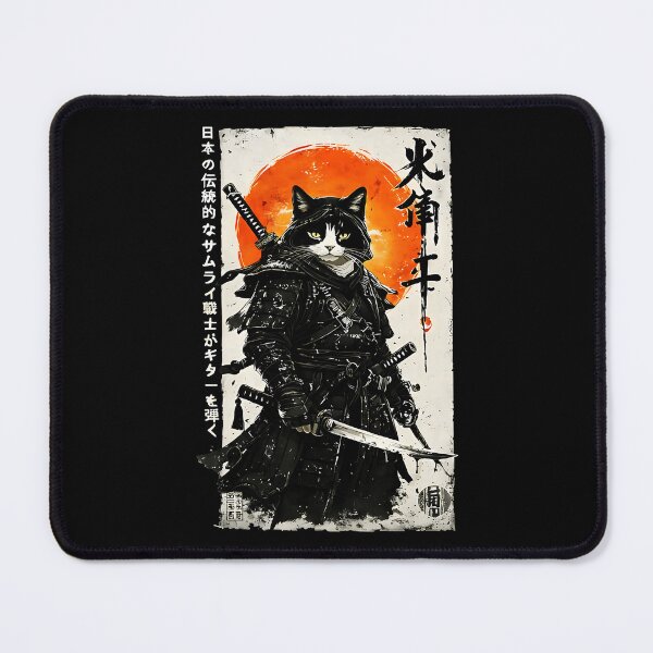 Item preview, Vintage Samurai Cat Warrior Against Crimson Sun Japanese designed and sold by titanlevi.