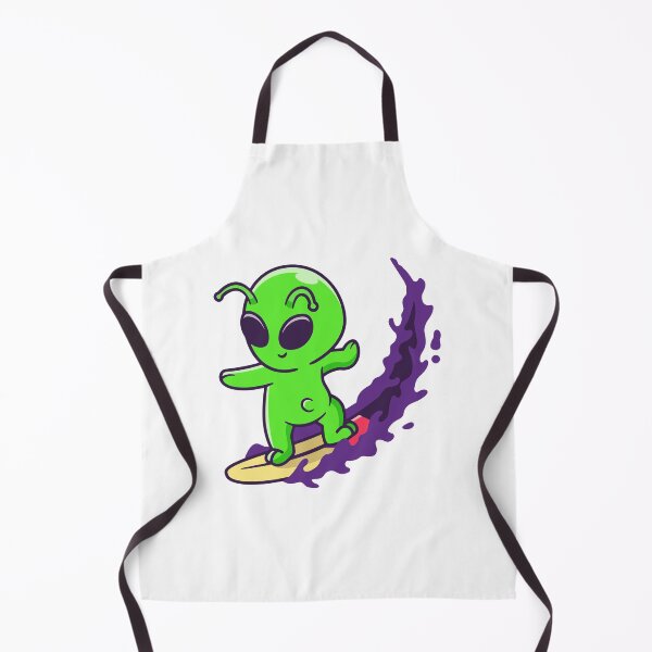 Item preview, Cute Green Alien Surfing in Space Cartoon designed and sold by Klashnekoff.