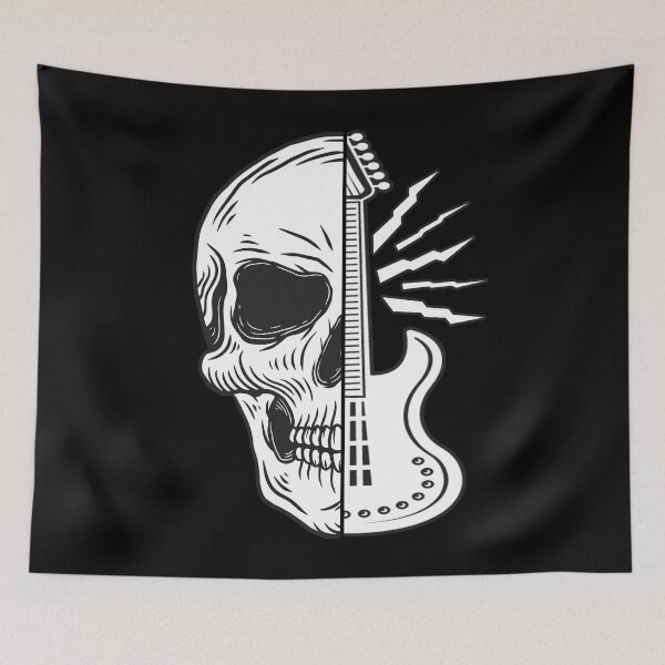 Item preview, Half Skull Half Guitar Heavy Metal Fan Gift for Metalheads designed and sold by Say It With Ink.