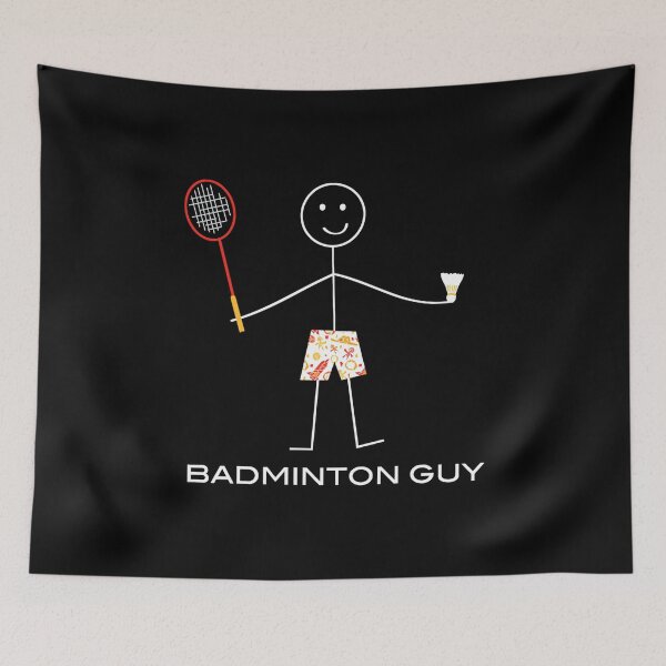 Item preview, Funny Badminton Guy Stick Figure Court Player Cartoon designed and sold by allistermariam.