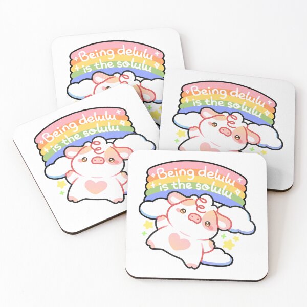 Item preview, Being Delulu Is The Solulu Cute Rainbow Cow designed and sold by mokopuniarts.