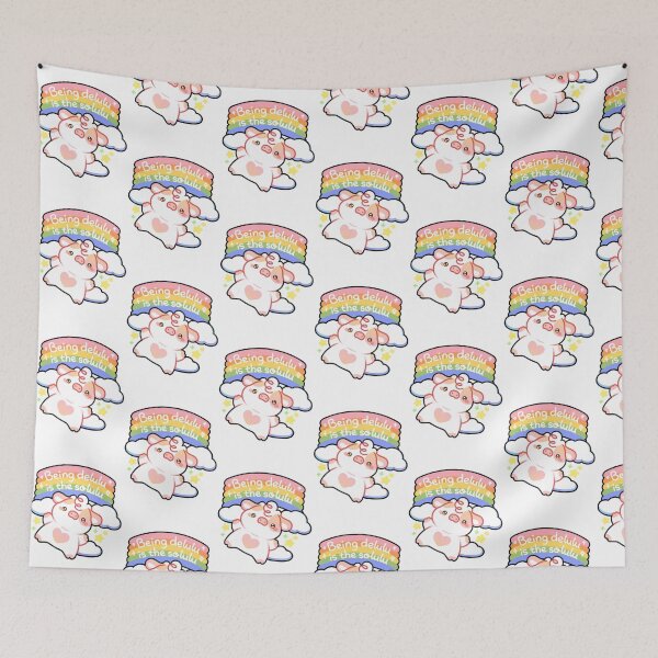 Item preview, Being Delulu Is The Solulu Cute Rainbow Cow designed and sold by mokopuniarts.