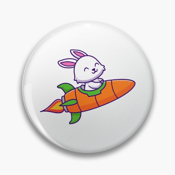 Item preview, Cute Bunny Riding Carrot Rocket Ship Cartoon designed and sold by Klashnekoff.