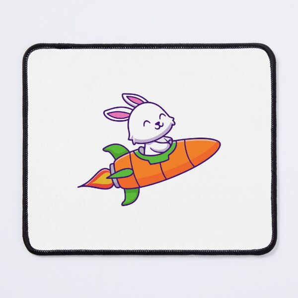 Item preview, Cute Bunny Riding Carrot Rocket Ship Cartoon designed and sold by Klashnekoff.