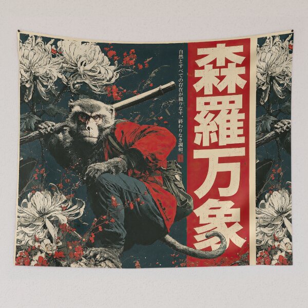 Item preview, Samurai Monkey Japanese Mythology Art designed and sold by obstinator.
