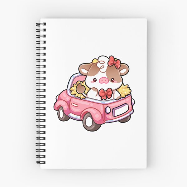 Item preview, Backroad Country Cow Cute Calf Driving Pink Car Art designed and sold by mokopuniarts.