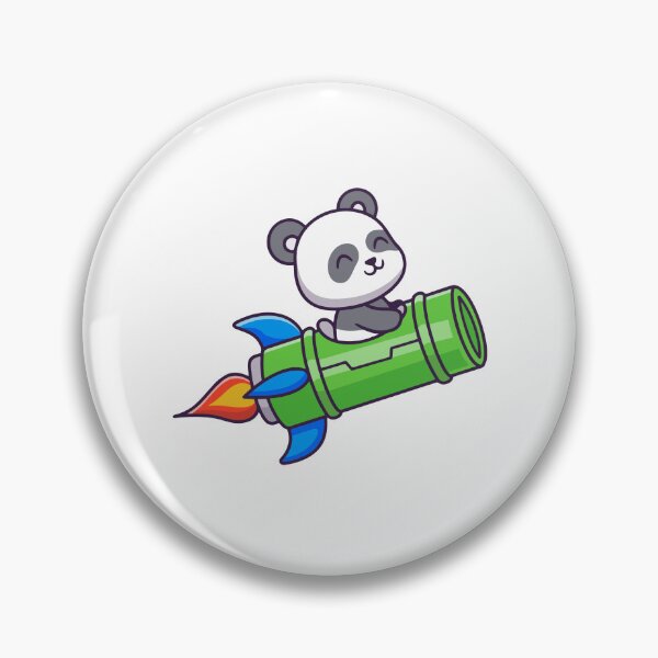 Item preview, Cute Panda Riding Bamboo Rocket Ship Cartoon designed and sold by Klashnekoff.