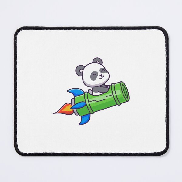 Item preview, Cute Panda Riding Bamboo Rocket Ship Cartoon designed and sold by Klashnekoff.