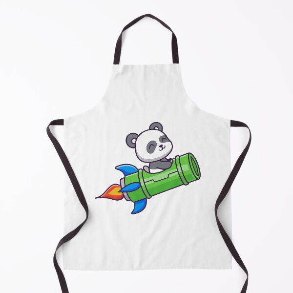 Item preview, Cute Panda Riding Bamboo Rocket Ship Cartoon designed and sold by Klashnekoff.