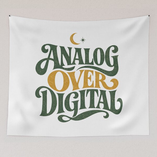 Item preview, Analog Over Digital Vintage 70s Counter Culture Shirt designed and sold by PhylonBoxx.