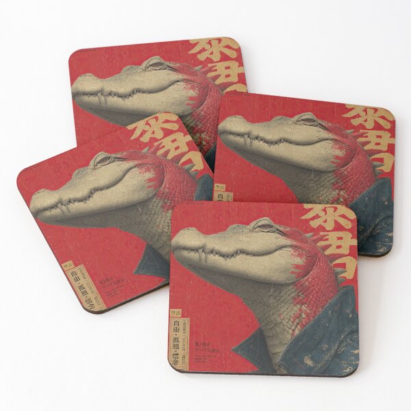 Item preview, Outlaw Crocodile Japanese Biker Retro Art designed and sold by obstinator.