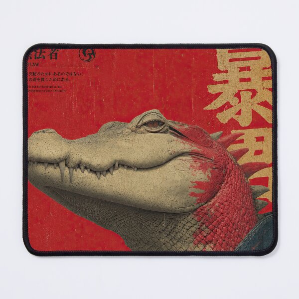 Item preview, Outlaw Crocodile Japanese Biker Retro Art designed and sold by obstinator.