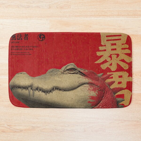 Item preview, Outlaw Crocodile Japanese Biker Retro Art designed and sold by obstinator.