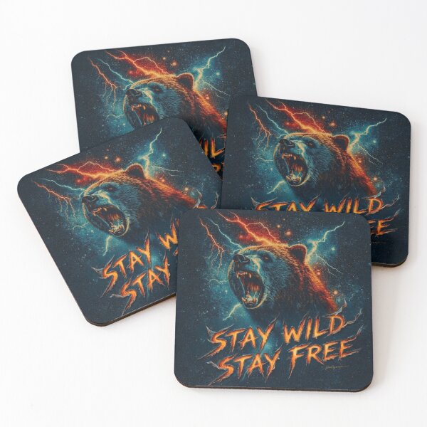 Item preview, Stay Wild Stay Free — Bold Rock Inspirational Art Print designed and sold by CosmicRockArt.