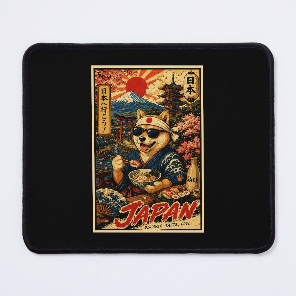 Item preview, Retro Japan Travel Poster With Cool Shiba Ramen Night designed and sold by eliramaison.