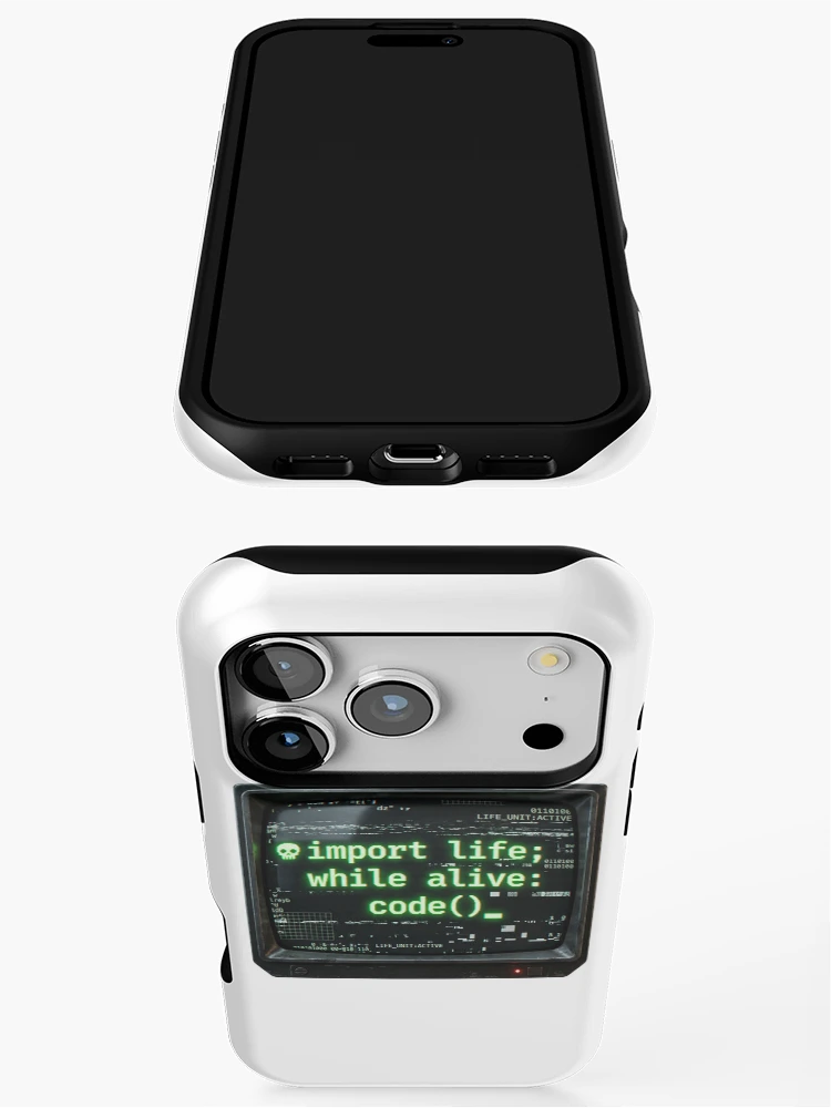 Thumbnail 3 of 4, iPhone Case, Python Code Programmer Glitch Terminal Tech Humor designed and sold by PictoVibe.