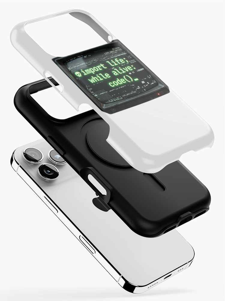 Thumbnail 2 of 4, iPhone Case, Python Code Programmer Glitch Terminal Tech Humor designed and sold by PictoVibe.