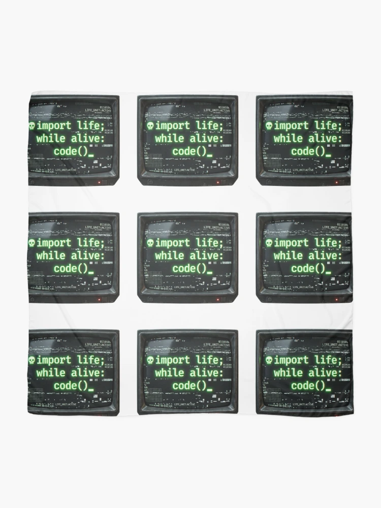Thumbnail 2 of 3, Scarf, Python Code Programmer Glitch Terminal Tech Humor designed and sold by PictoVibe.