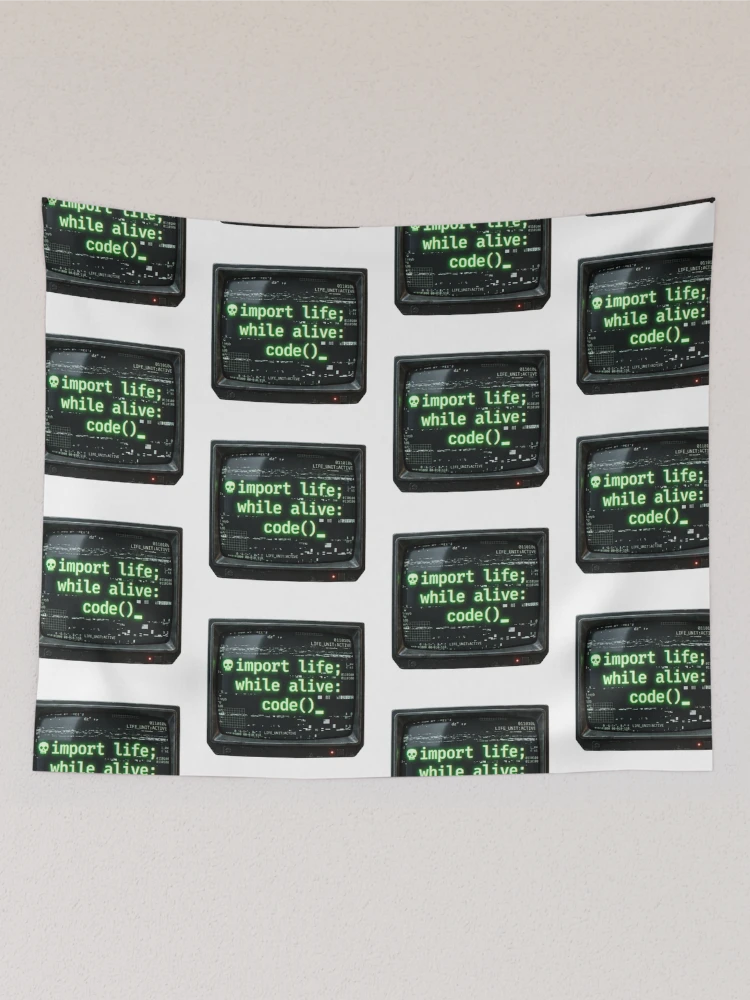 Thumbnail 2 of 3, Tapestry, Python Code Programmer Glitch Terminal Tech Humor designed and sold by PictoVibe.