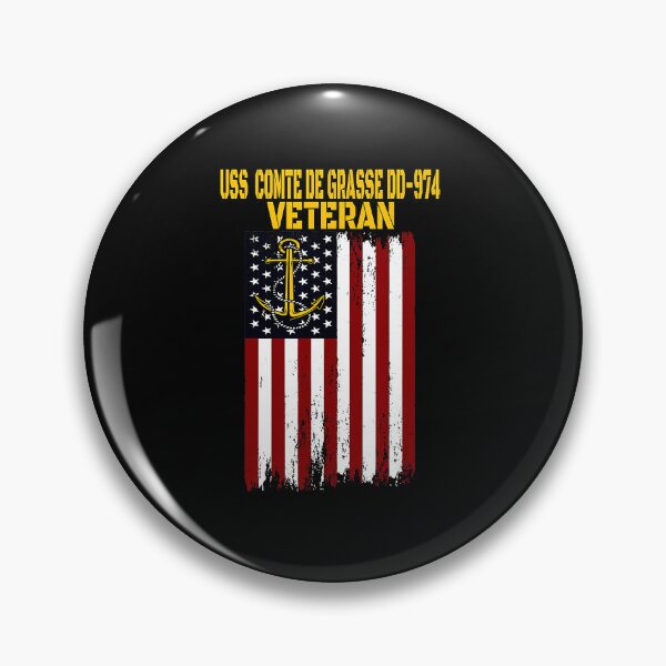 Item preview, USS Comte De Grasse Veteran Tribute With Patriotic Naval Flag designed and sold by zamiokaline.