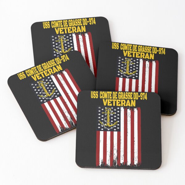 Item preview, USS Comte De Grasse Veteran Tribute With Patriotic Naval Flag designed and sold by zamiokaline.