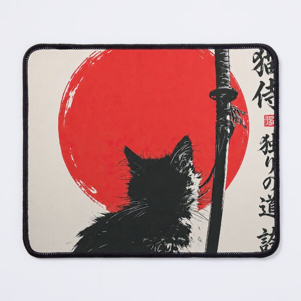 Item preview, Samurai Cat Japanese Ink Retro Art designed and sold by obstinator.