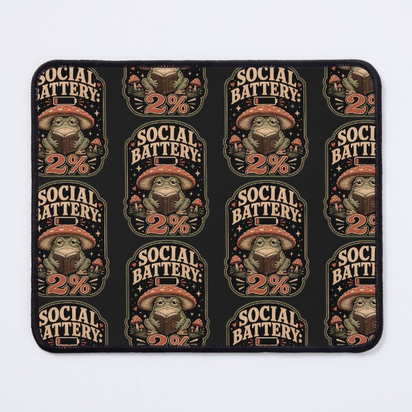 Item preview, Social Battery 2% Frog Reading Introvert designed and sold by JerdbordinShop.