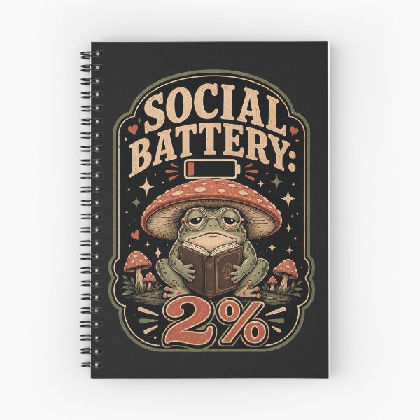 Item preview, Social Battery 2% Frog Reading Introvert designed and sold by JerdbordinShop.