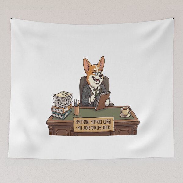 Item preview, Emotional Support Corgi designed and sold by ClaussShop.
